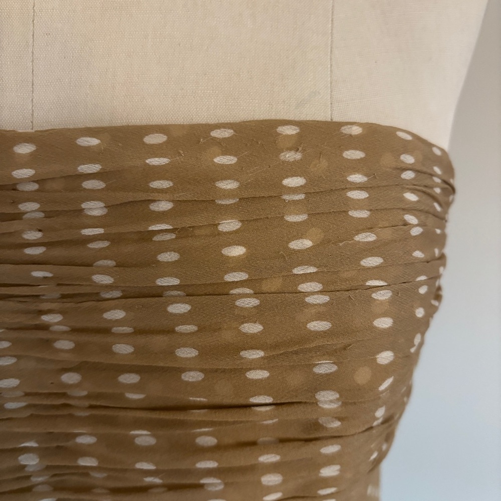 Melinda Eng Draped Scarf / Shawl Tan Polka Dot Dress - Picture 7 of 14
